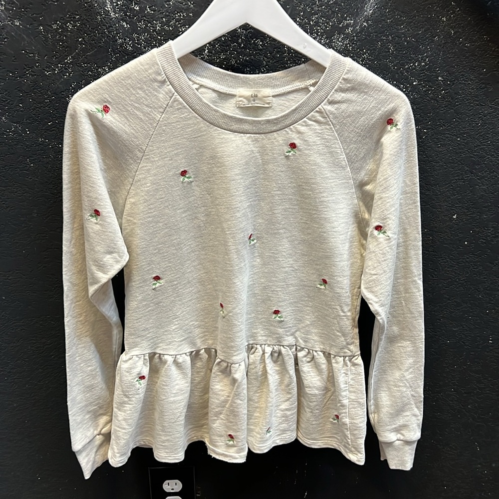 Anthropologie Rosebud Peplum Sweatshirt New T.La - Picture 6 of 7